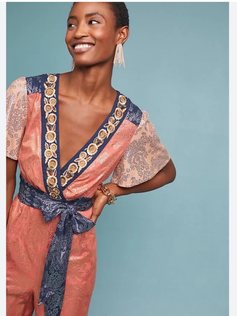 Anthropologie Sofia Patterned Jumpsuit